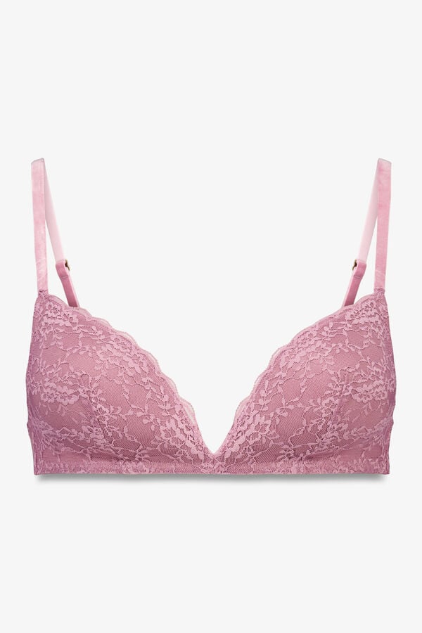 Women'secret LOVELY brasier triangular de encaje rosa rosa