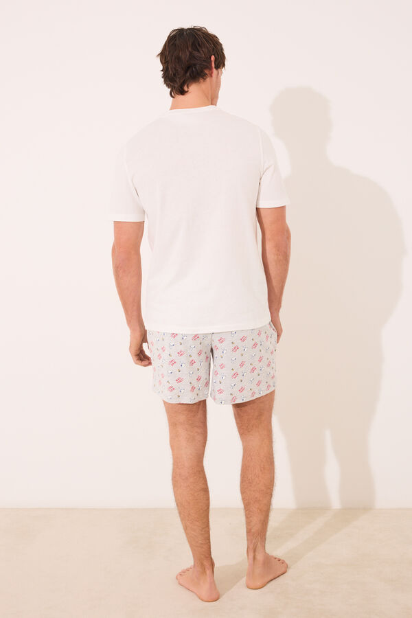 Womensecret Pijama corta hombre Snoopy 100% algodón marfil