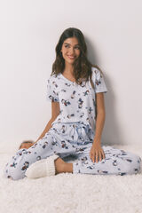Women'secret Pijama larga de manga corta de Snoopy s&uacute;per suave estampado