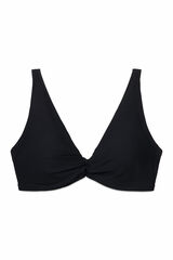 Womensecret Top de bikini con cuello halter y capacidad negra negro