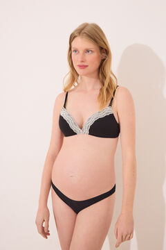 Womensecret Brasier premamá de canalé negro CHARMING negro