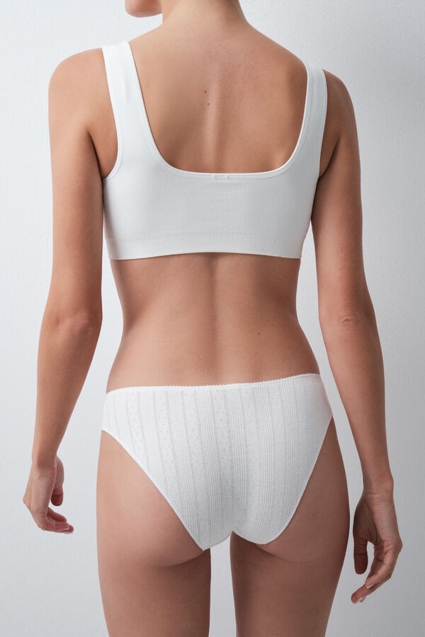Women'secret Pack 7 bragas cl&aacute;sicas algod&oacute;n pointelle mix colores blanco