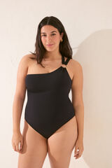 Womensecret Traje de baño negro asimétrico moldeador negro