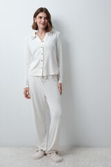 Women'secret Pijama larga cuello beb&eacute; marfil