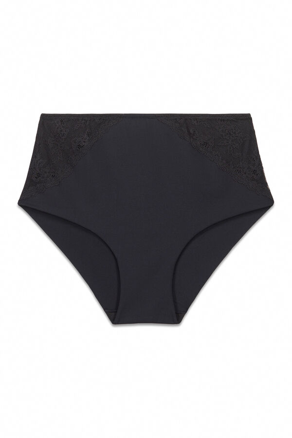 Women'secret Panty reductora alta negra negro