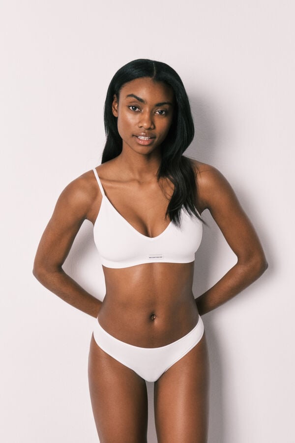 Women'secret AIRY Brasier top triangular sin costuras blanco  blanco