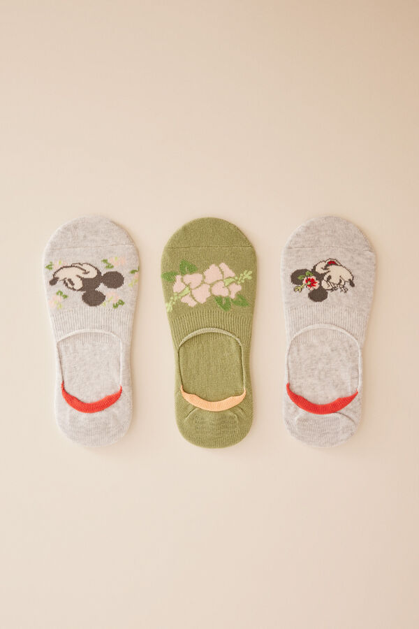 Womensecret Pack 3 calcetines invisibles  Mickey Mouse estampado