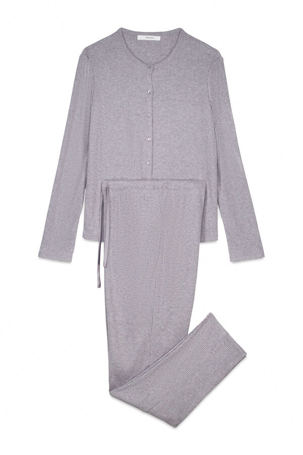 Women'secret Pijama larga en gris brillante gris