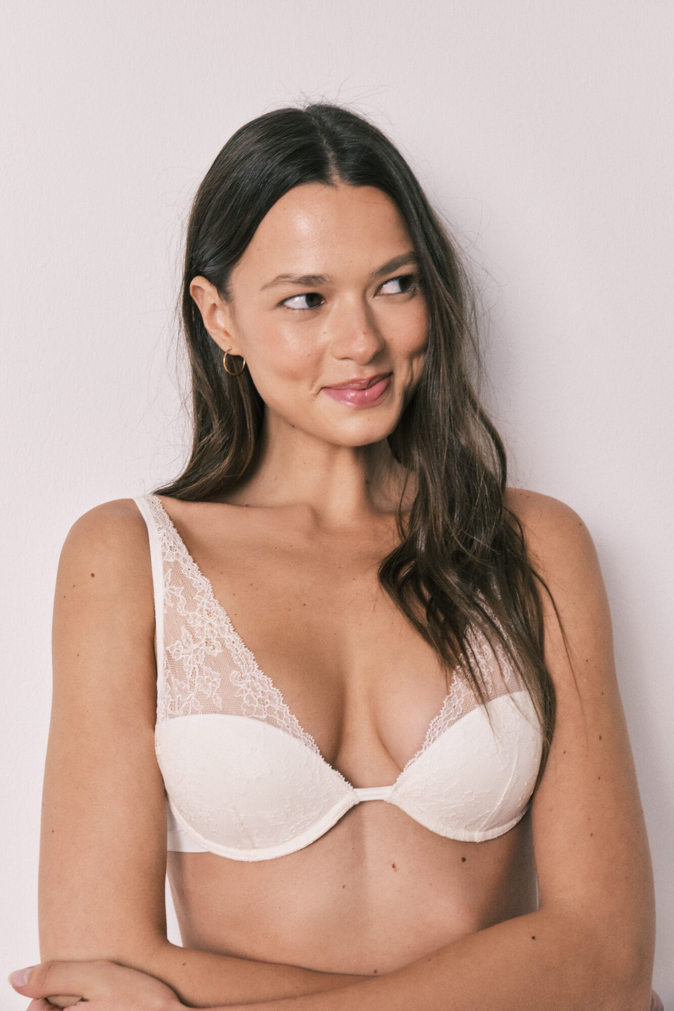 Women'secret Brasier halter de encaje blanco INTUITIVE