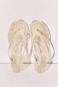 Women'secret Chanclas de dedo con efecto brillo glitter amarillo