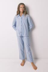 Women'secret Camisa infantil de rayas , 100 % algodón azul