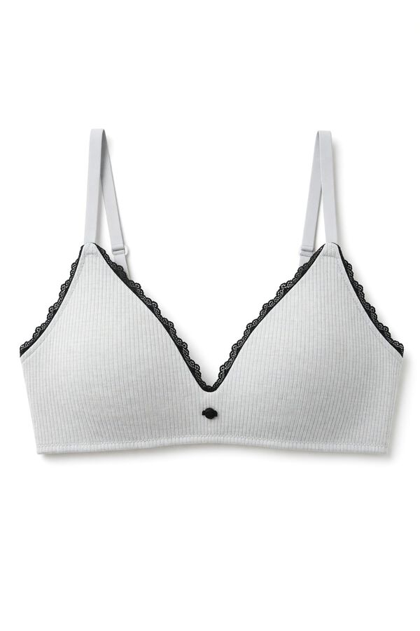 Women'secret Brasier triangular con relleno de algod&oacute;n gris LOVELY gris