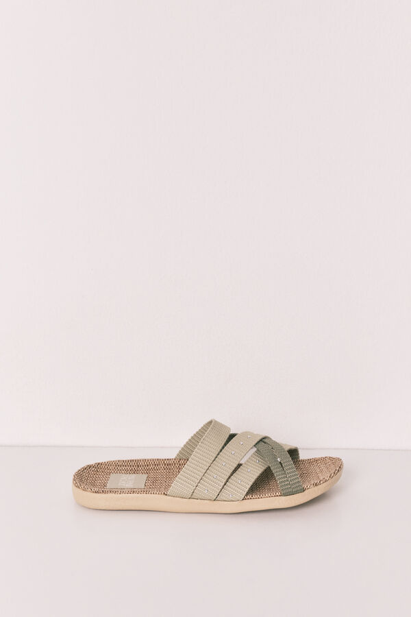 Women'secret Sandalias de tiras verde kaki