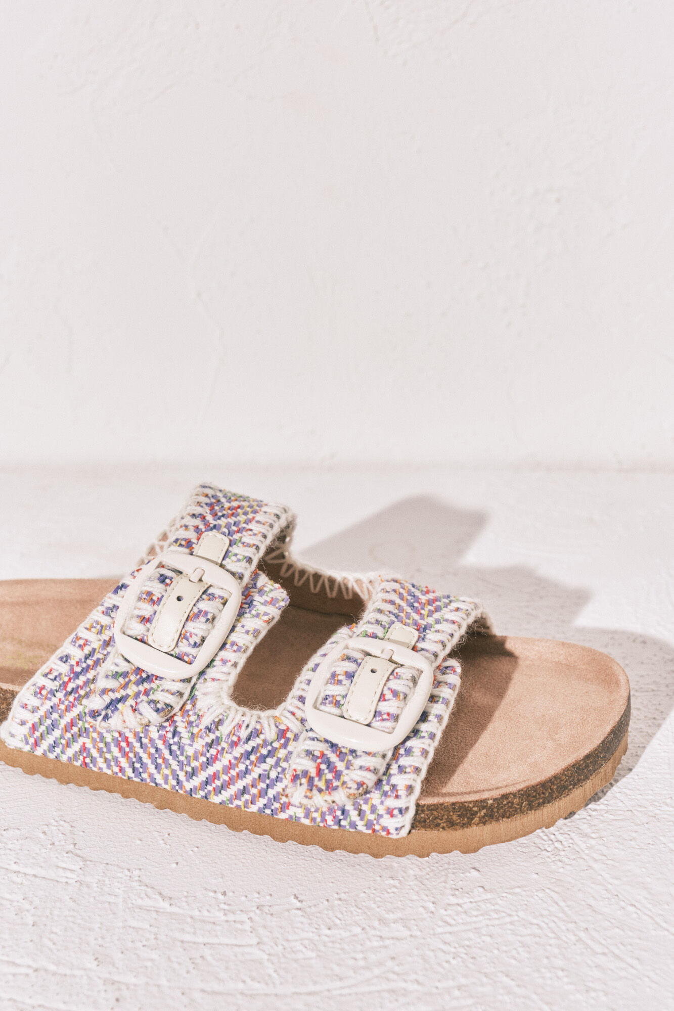 Women'secret Sandalia bio de tiras de tejido pespunteado