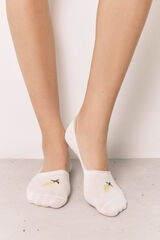 Women'secret Pack 3 calcetines invisibles estampados de frutas gris