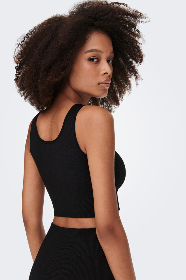 Only Play Sujetador deportivo de canal&eacute; negro