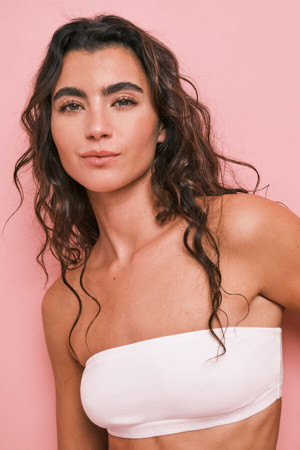 HI&BYE Brasier top bandeau blanco marfil