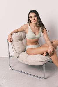 Women'secret Panty cl&aacute;sica sin costura de microfibra verde