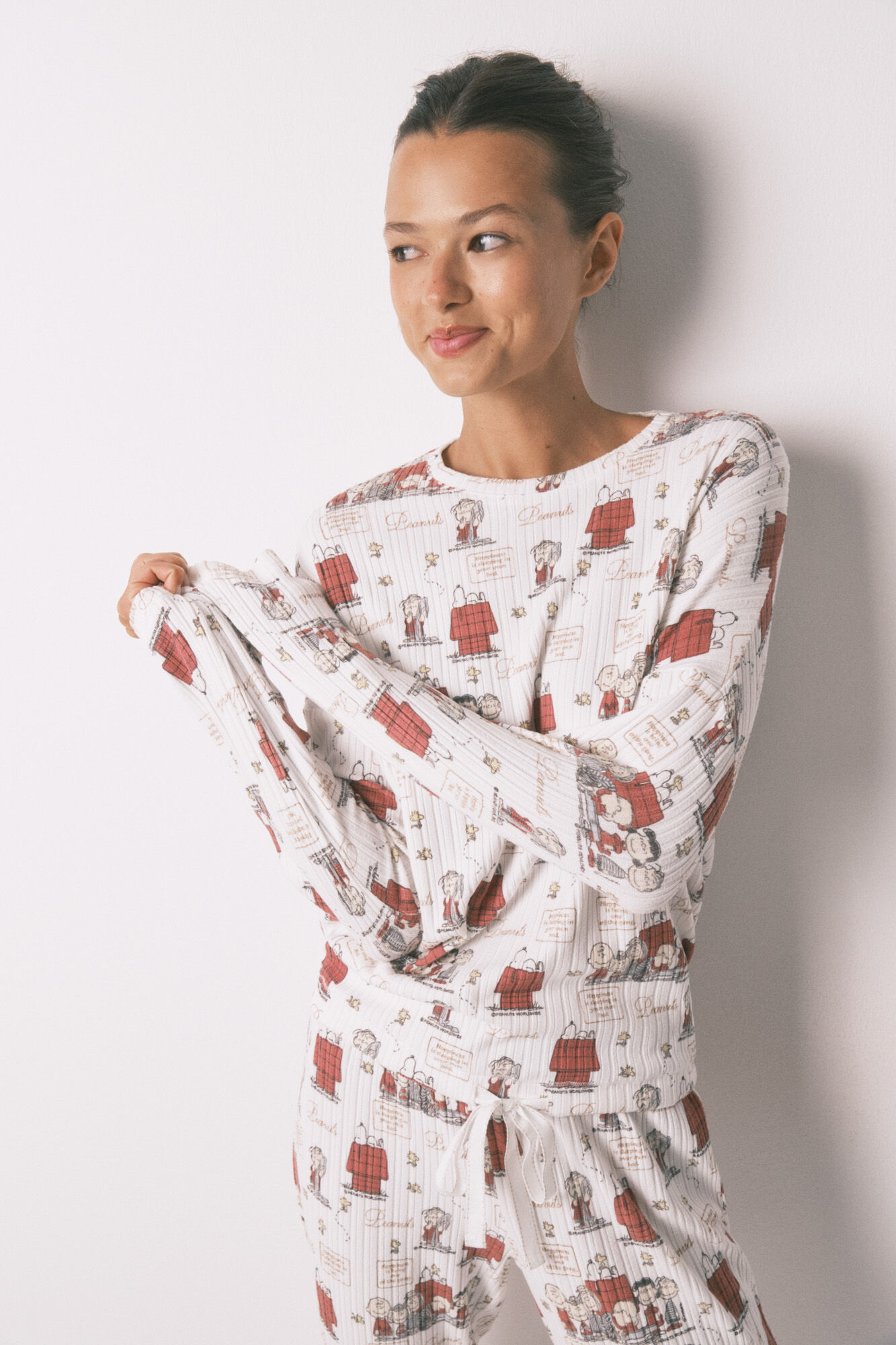 Women'secret Pijama larga canal&eacute; suave blanco Snoopy