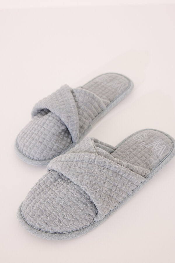Womensecret Pantuflas para casa con relleno grises gris
