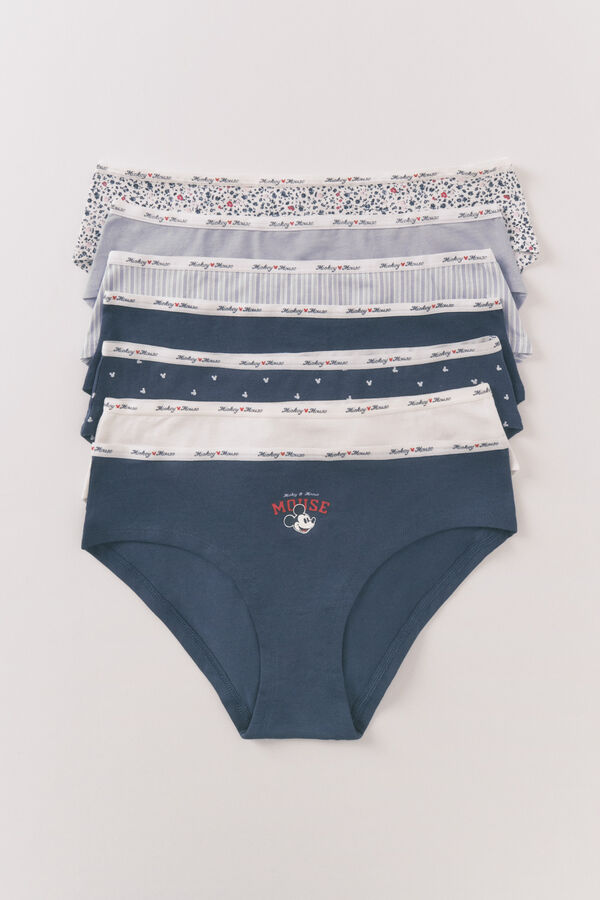 Women'secret Pack de 7 panties anchas de Mickey multicolor estampado