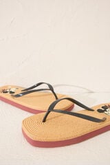 Womensecret Chanclas de plataforma efecto rafia café