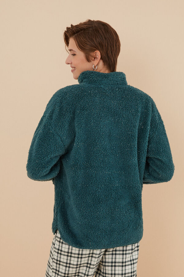 Womensecret Chaqueta pelo lúrex verde verde