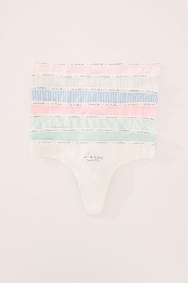 Womensecret Pack de 7 tangas de algodón estampados variados estampado