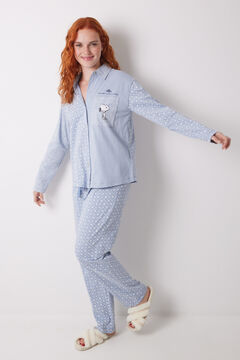Womensecret Pijama camisera 100% algodón rayas y flores azul