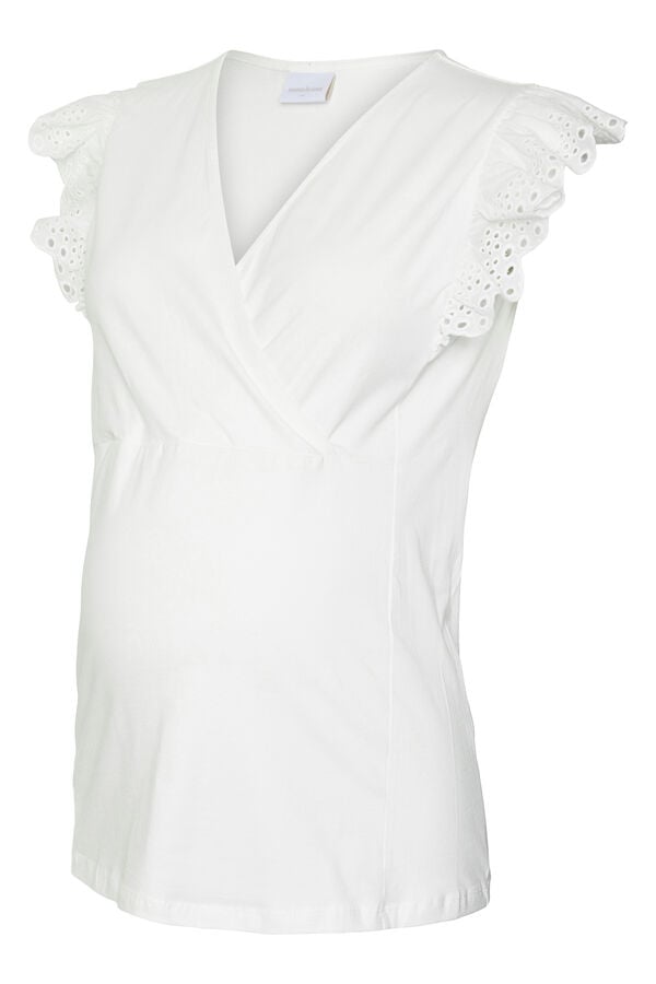 Mamalicious Top de escote cruzado premamá y lactancia blanco