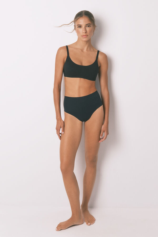Women'secret Top brasier de algodón negro negro