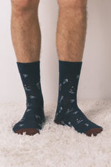 Women'secret Pack de 3 calcetines largos de esquí de algodón azul