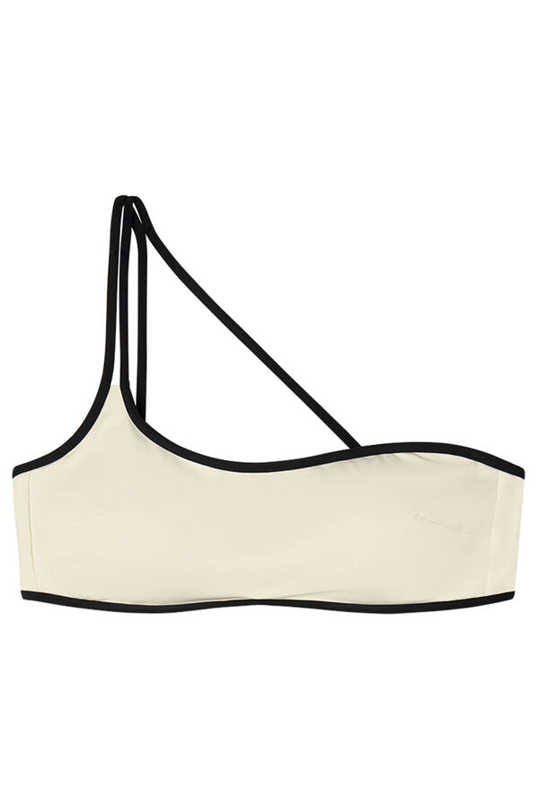 Womensecret Top bikini asimétrico varilla blanco marfil marfil