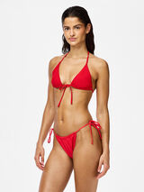 Pieces Traje de ba&ntilde;o bikini triangular liso rojo