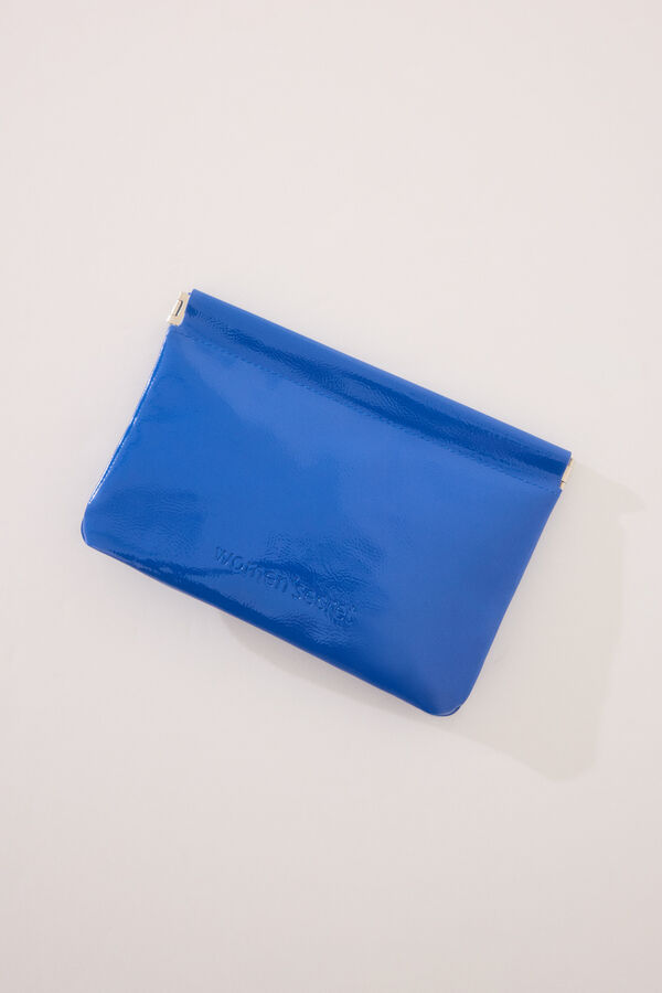 Womensecret Mini monedero de piel azul azul