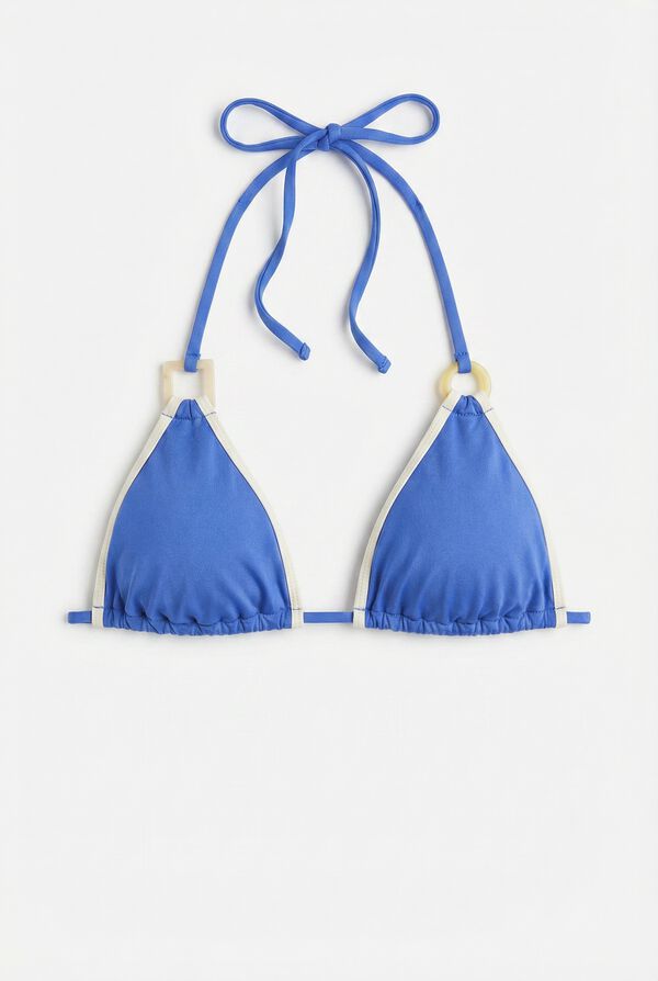 Women'secret Top bikini triangular azul semibrillante azul