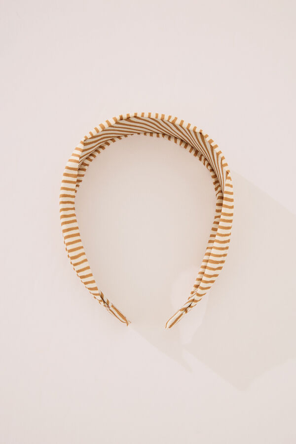 Womensecret Diadema estampada con rayas amarillas amarillo