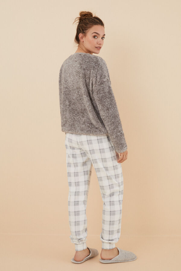Womensecret Pijama polar Snoopy gris gris