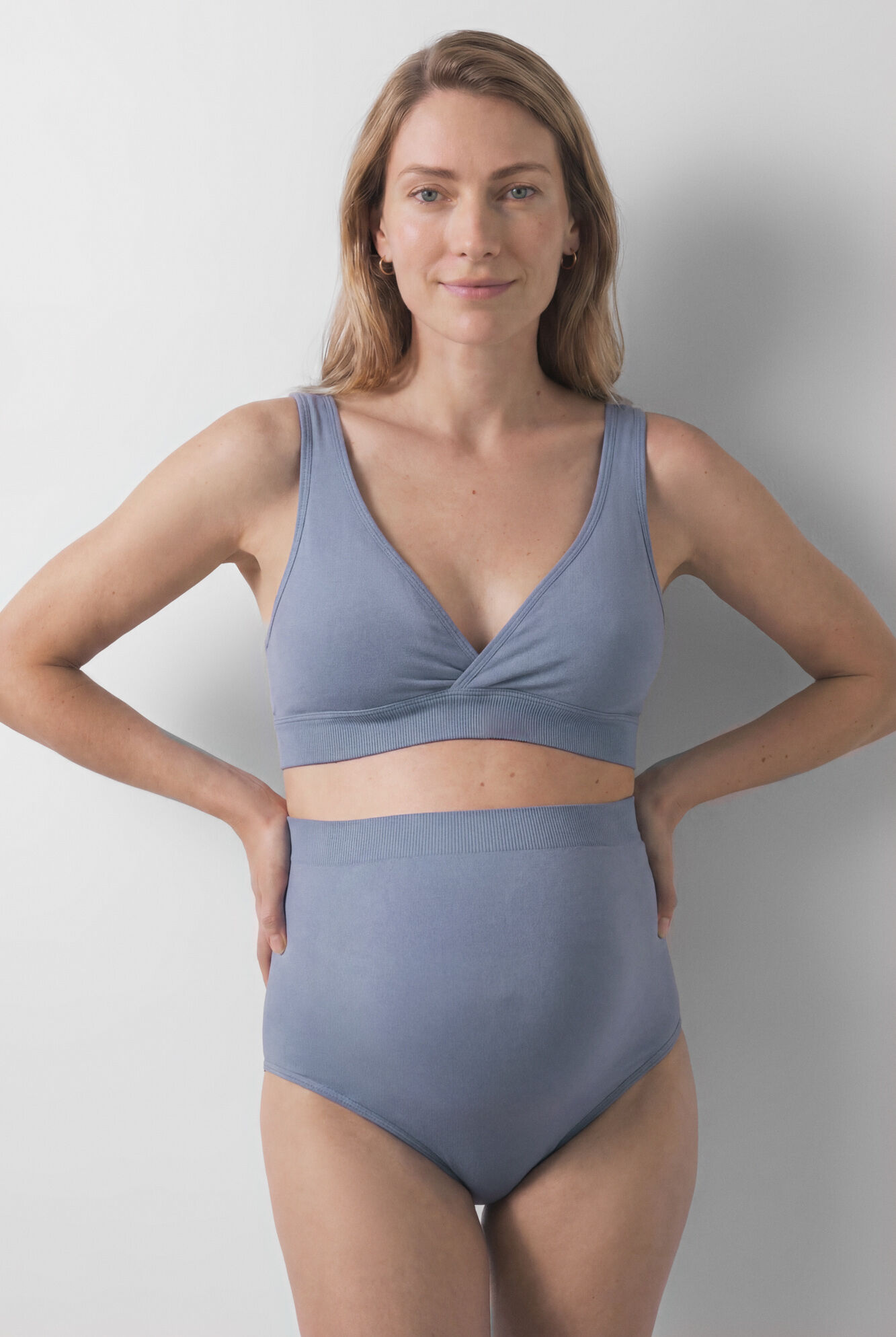Women'secret Panty de tiro alto maternity azul