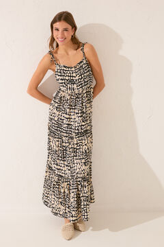 Womensecret Vestido largo negro volantes negro