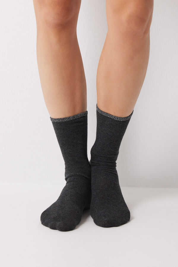 Womensecret Pack 3 calcetines altos grises gris
