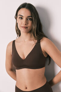 Women'secret Top halter liso corte limpio granate