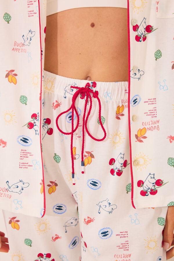 Womensecret Pijama camisera 100% algodón color marfil marfil