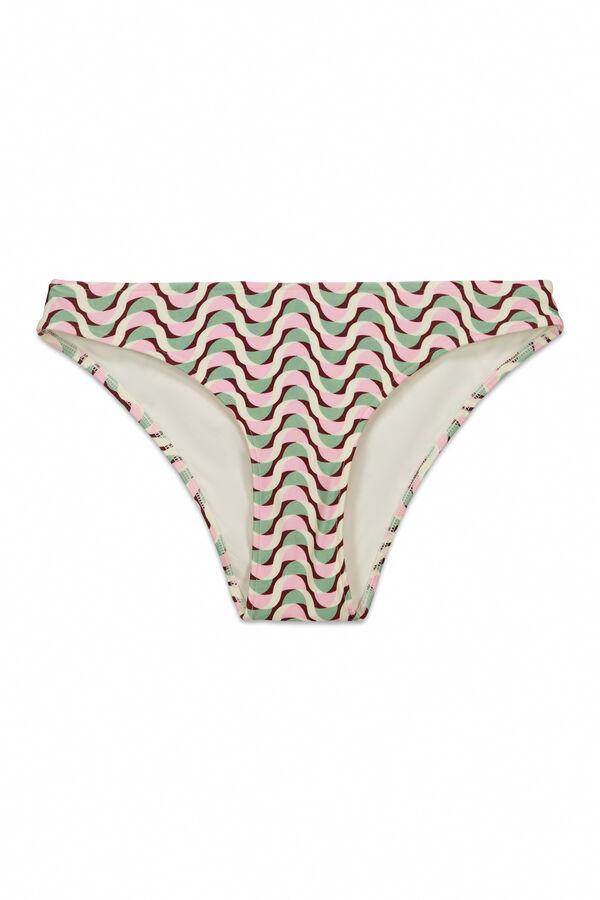 Women'secret Panty de bikini cl&aacute;sica con estampado geom&eacute;trico estampado