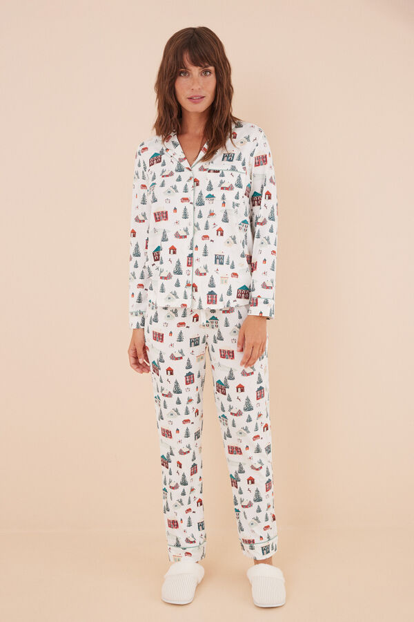 Womensecret Pijama camisera Navidad blanco