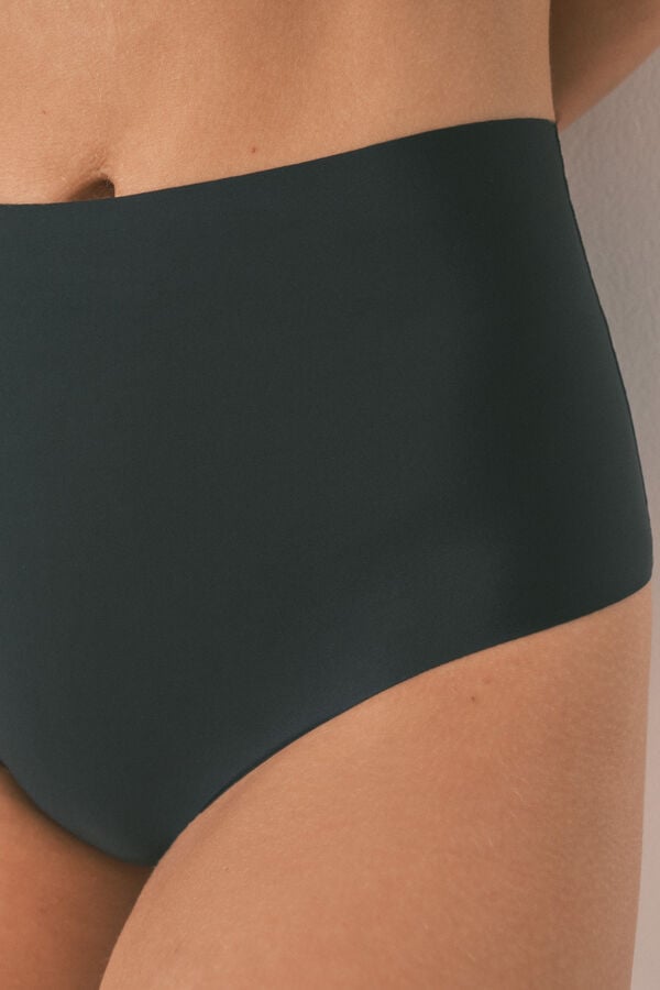 Women'secret Panty negra de tiro alto y corte limpio negro