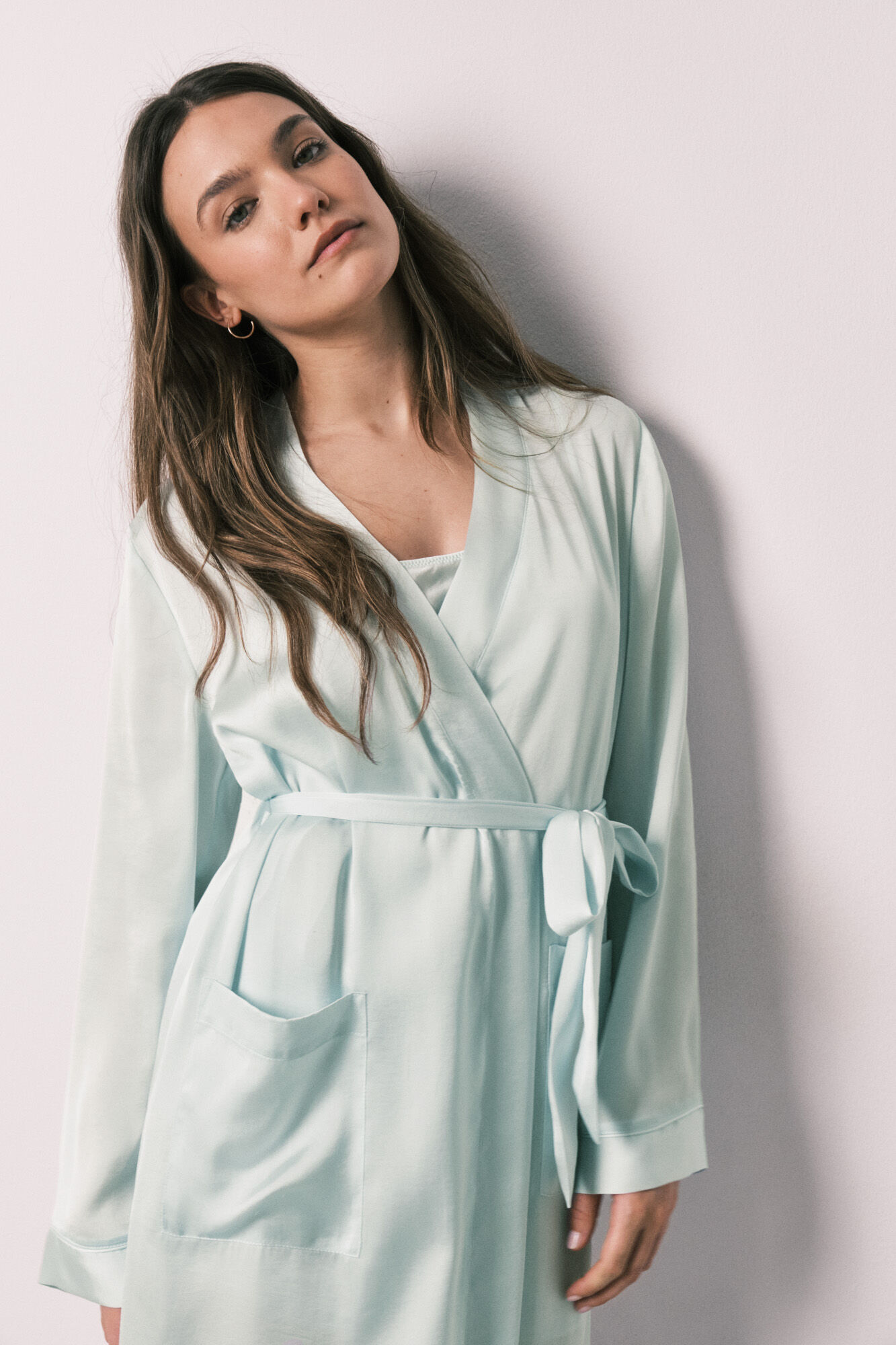 Women'secret Bata midi de sat&eacute;n verde