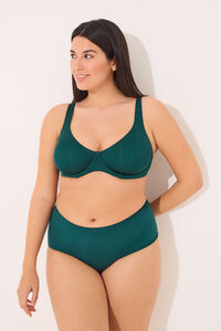 Womensecret Panty alta clásica de microfibra verde verde