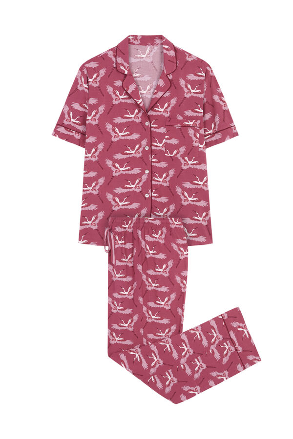 Womensecret Pijama camisera estampado garzas Moniquilla rosa