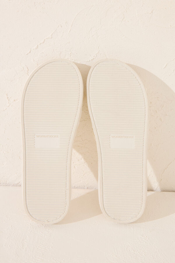 Womensecret Pantuflas para casa de rafia de Snoopy blanco